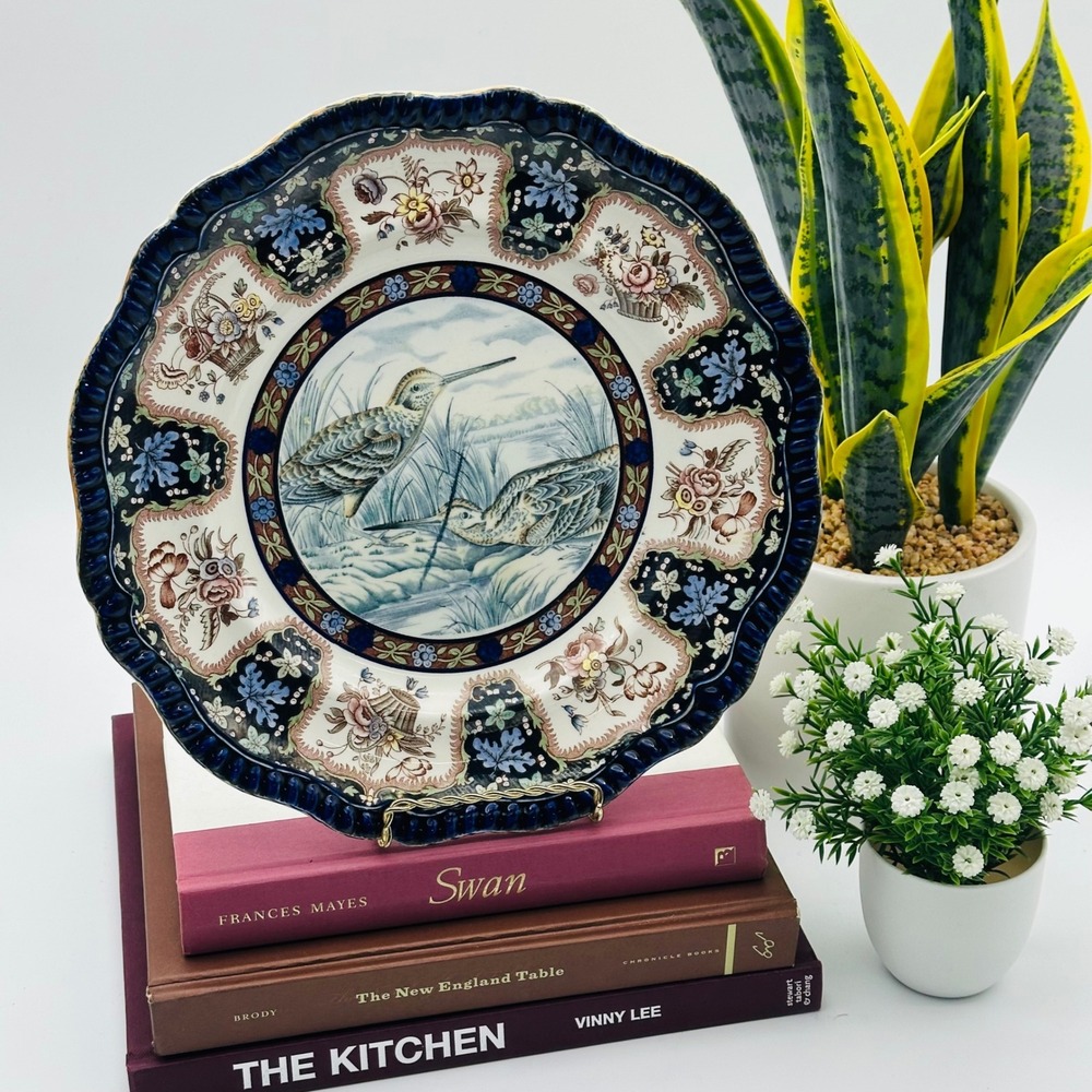 Vintage Copeland Spode Upland Game Bird Plate Snipe No. 28  England 10.5"
